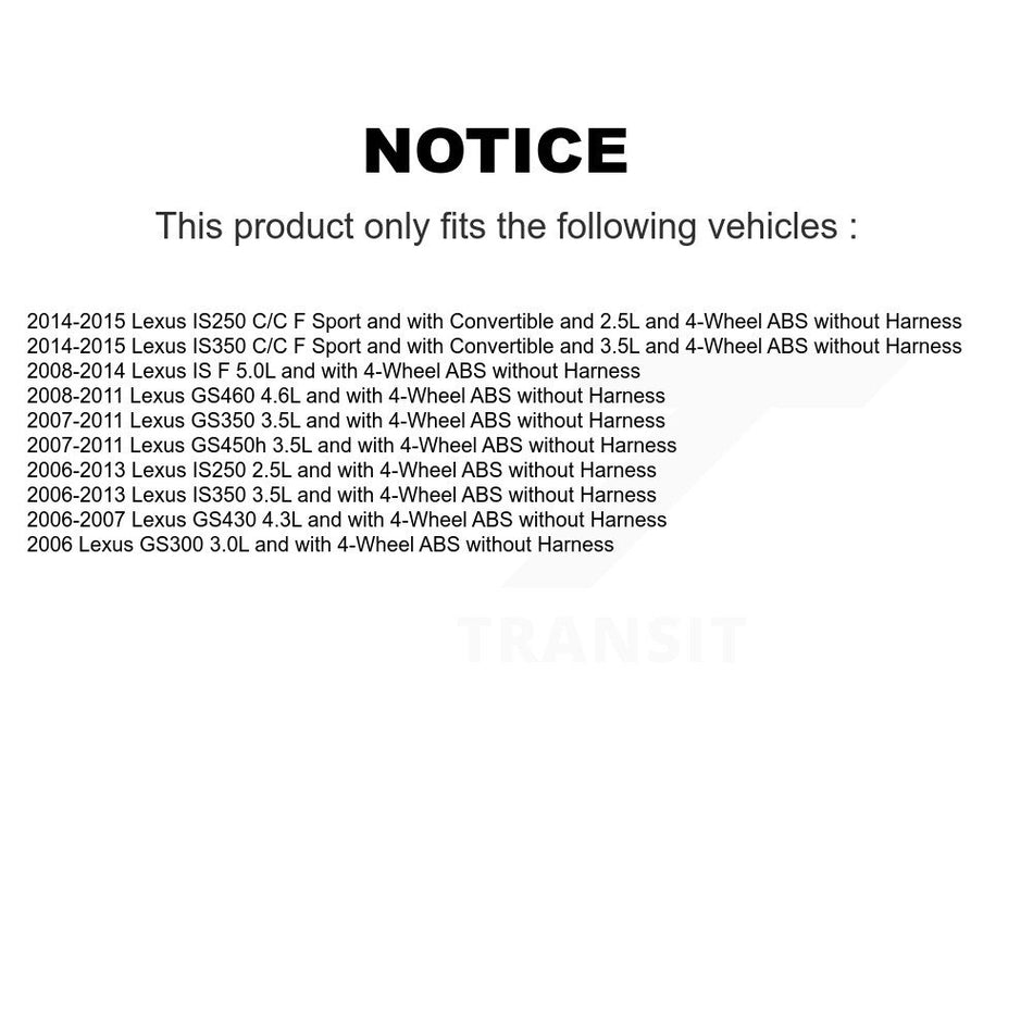 Rear Wheel Hub Bearing ABS Sensor Kit For Lexus IS250 IS350 GS350 GS300 IS F GS450h GS430 K7S-100380