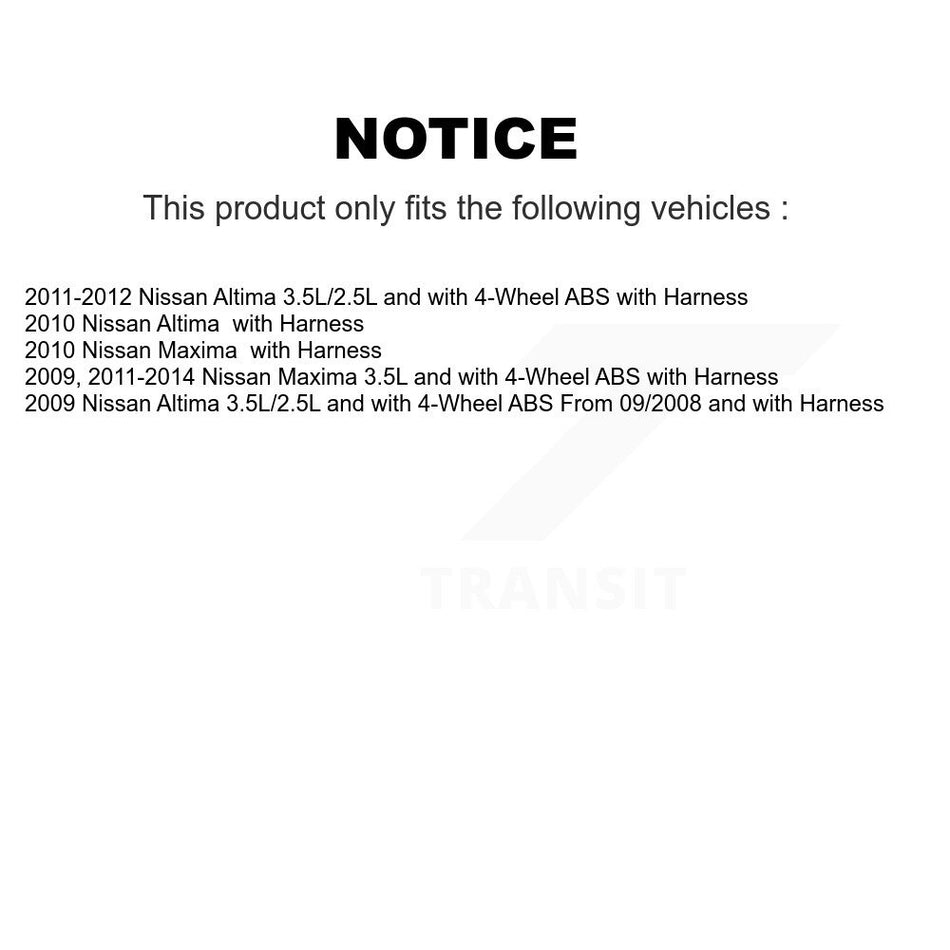 Rear Wheel Hub Bearing And ABS Sensor Kit For Nissan Altima Maxima K7S-100431