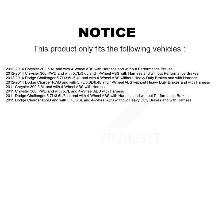 Rear Wheel Hub Bearing And ABS Sensor Kit For Dodge Chrysler 300 Charger Challenger K7S-100439