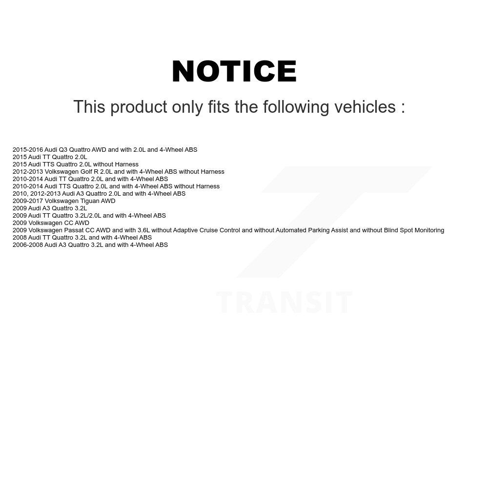 Rear Wheel Hub Bearing & Sensor Kit For Volkswagen Tiguan Audi Q3 Quattro TT A3 CC Golf R K7S-100464