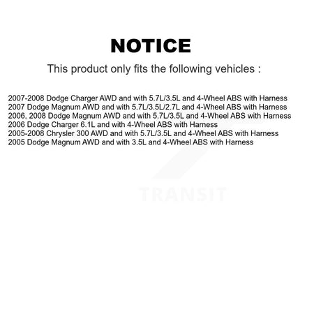 Rear Wheel Hub Bearing ABS Sensor Kit For Chrysler 300 Dodge Charger Magnum with Harness K7S-100599