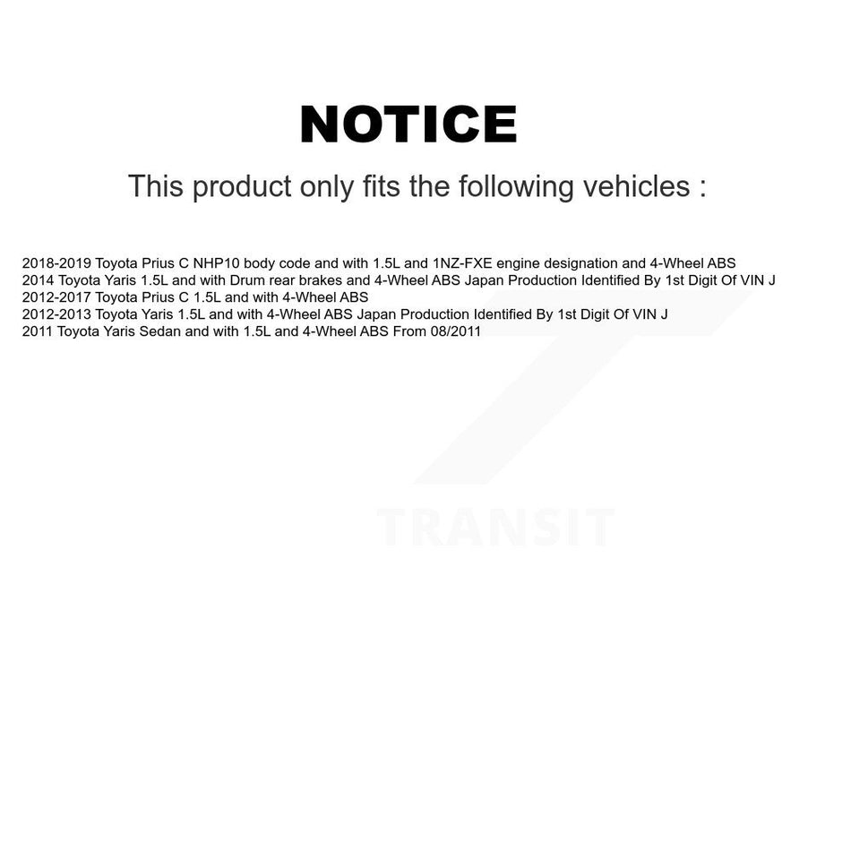 Rear Wheel Hub Bearing And Extra ABS Sensor Kit For Toyota Yaris Prius C K7S-100612