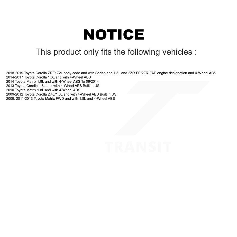 Rear Wheel Hub Bearing And Extra ABS Sensor Kit For Toyota Corolla Matrix K7S-100617