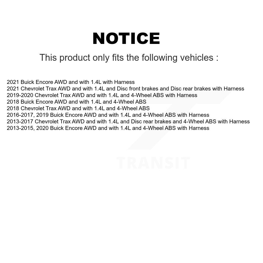 Rear Wheel Bearing And ABS Sensor Kit For Buick Encore Chevrolet Trax K7S-100673