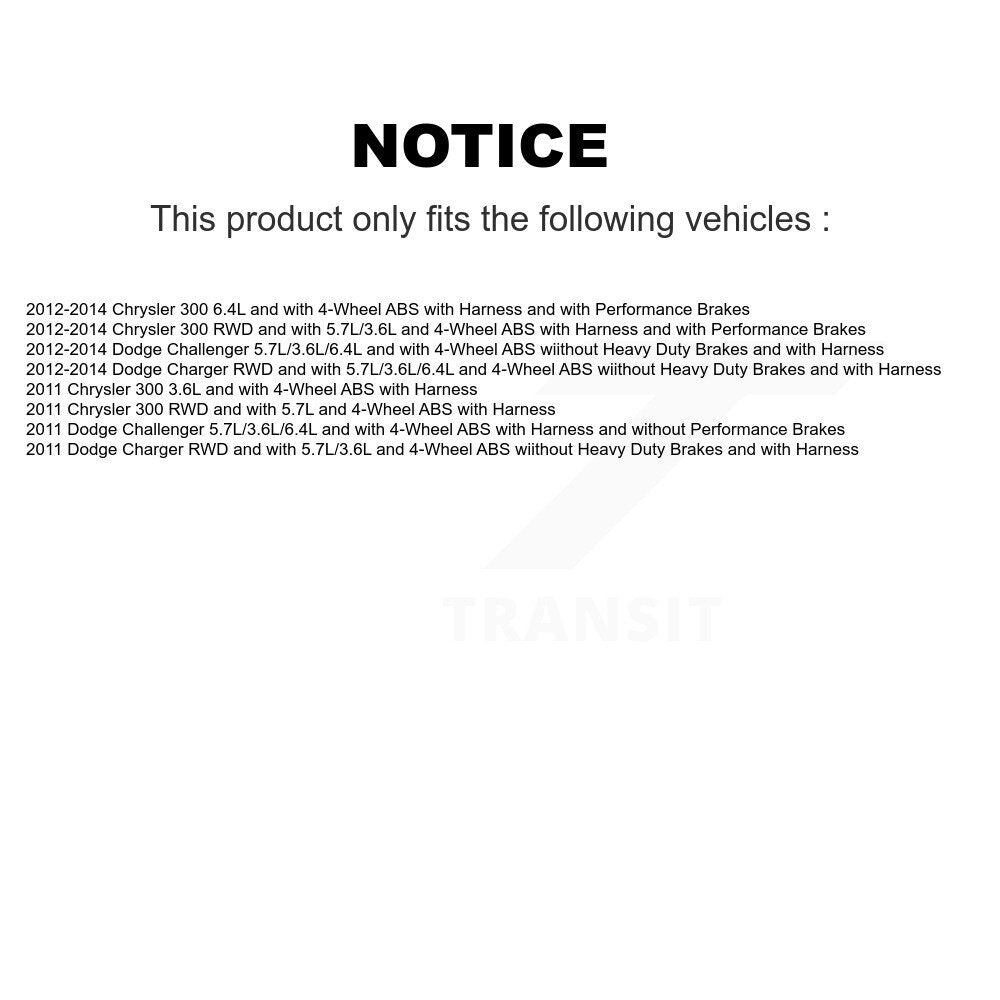 Rear Wheel Hub Bearing And ABS Sensor Kit For Dodge Chrysler 300 Charger Challenger K7S-100683