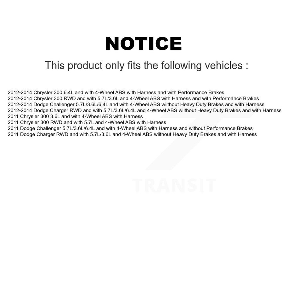 Rear Wheel Hub Bearing And ABS Sensor Kit For Dodge Chrysler 300 Charger Challenger K7S-100683