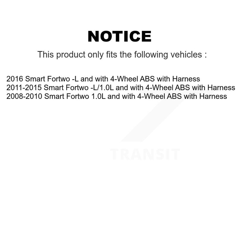 Rear Wheel Hub Bearing And ABS Sensor Kit For Smart Fortwo with Harness K7S-100707