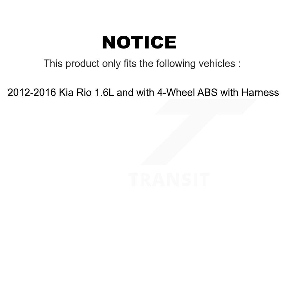Rear Wheel Hub Bearing & Sensor Kit For 12-16 Kia Rio 1.6L with 4-Wheel ABS Harness K7S-100717