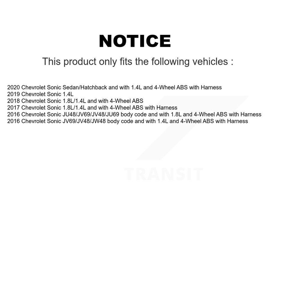 Rear Wheel Hub Bearing And Extra ABS Sensor Kit For Chevrolet Sonic K7S-100728