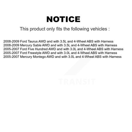 Rear Wheel Hub Bearing & Sensor Kit For Ford Five Hundred Freestyle Taurus Mercury Sable K7S-100730