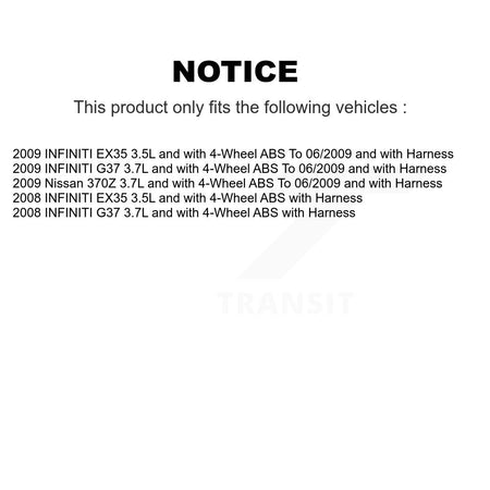 Rear Wheel Hub Bearing And ABS Sensor Kit For INFINITI G37 EX35 Nissan 370Z K7S-100881