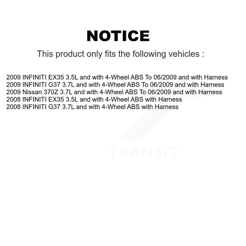 Rear Wheel Hub Bearing And ABS Sensor Kit For INFINITI G37 EX35 Nissan 370Z K7S-100881
