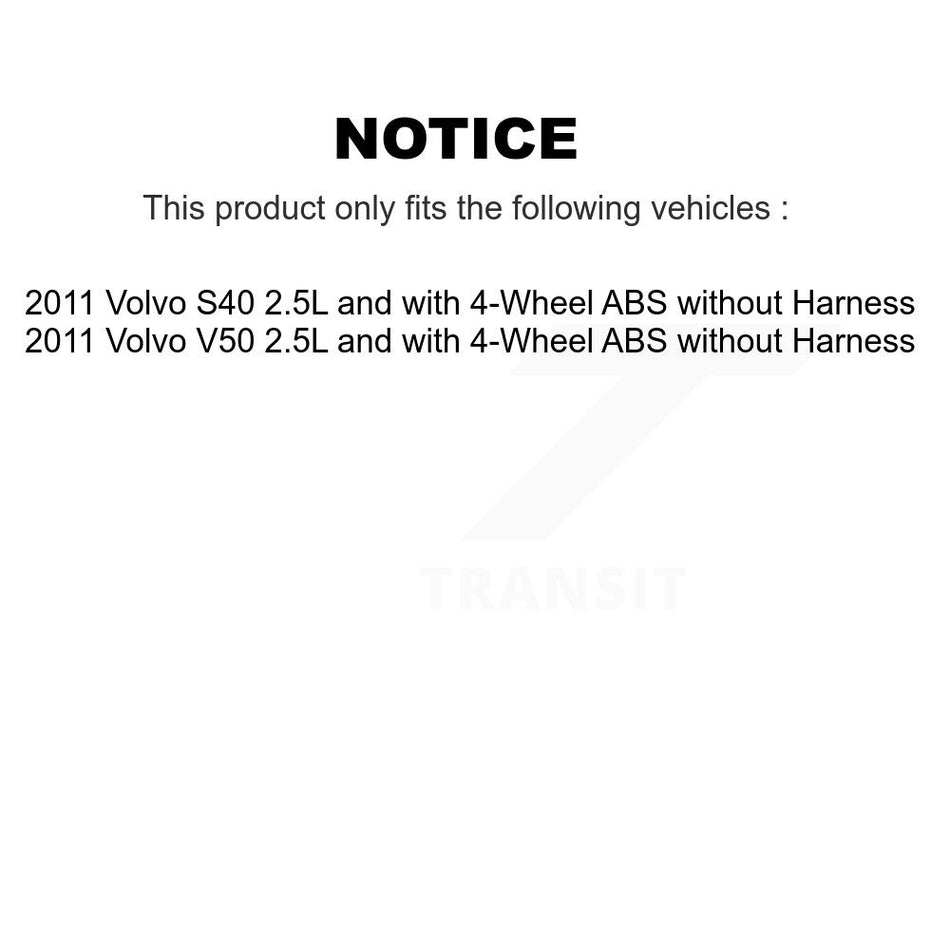 Rear Wheel Hub Bearing Extra ABS Sensor Kit For 2011 Volvo S40 V50 2.5L with 4-Wheel K7S-100902