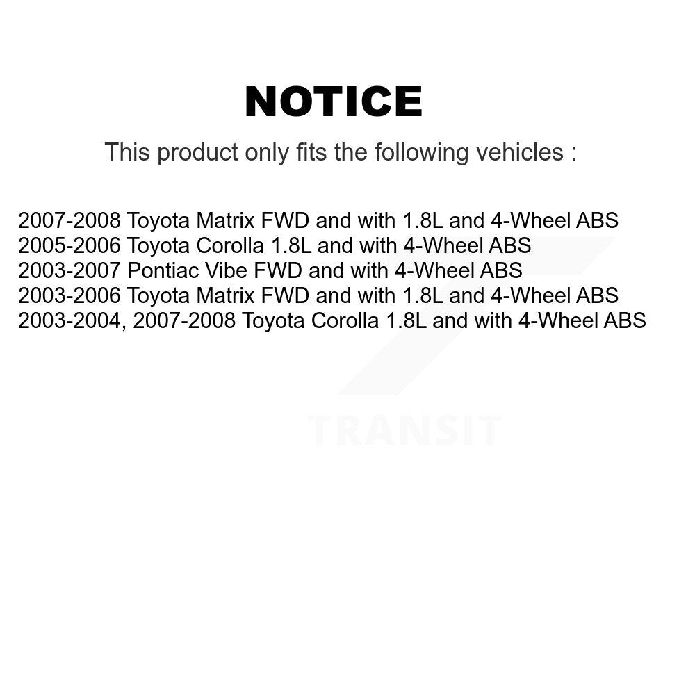Rear Wheel Hub Bearing And Extra ABS Sensor Kit For Toyota Corolla Matrix Pontiac Vibe K7S-100932