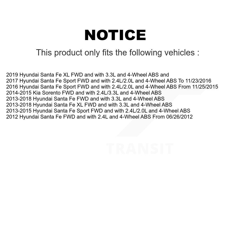 Rear Wheel Hub Bearing And Extra ABS Sensor Kit For Hyundai Santa Fe Sport Kia Sorento XL K7S-100937