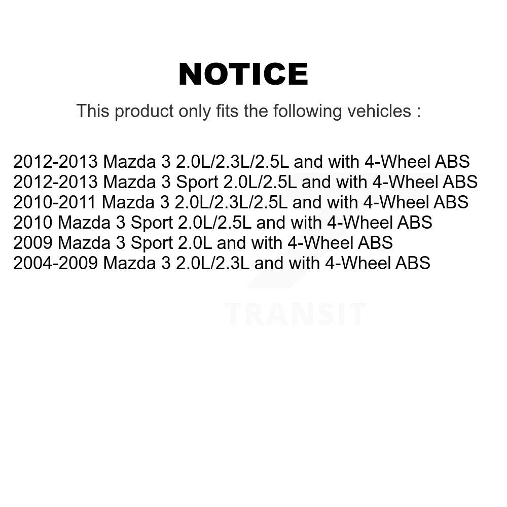 Rear Wheel Hub Bearing And ABS Sensor Kit For Mazda 3 Sport K7S-100946