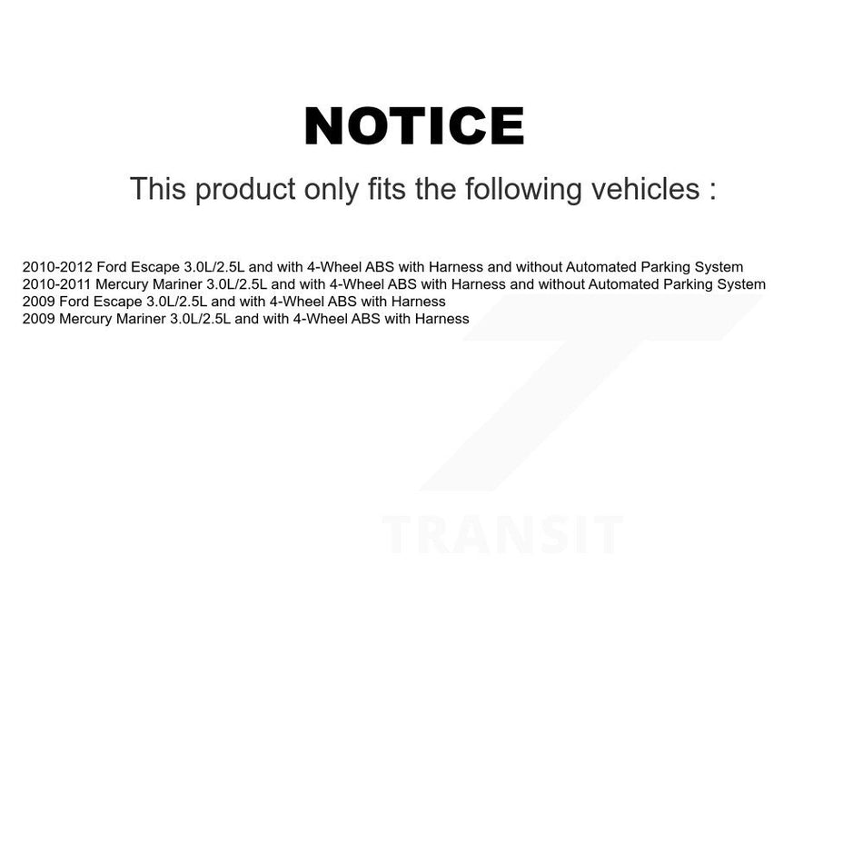 Rear Wheel Bearing Sensor Kit For Ford Escape Mercury Mariner 3.0L/2.5L with 4-Wheel ABS K7S-100982