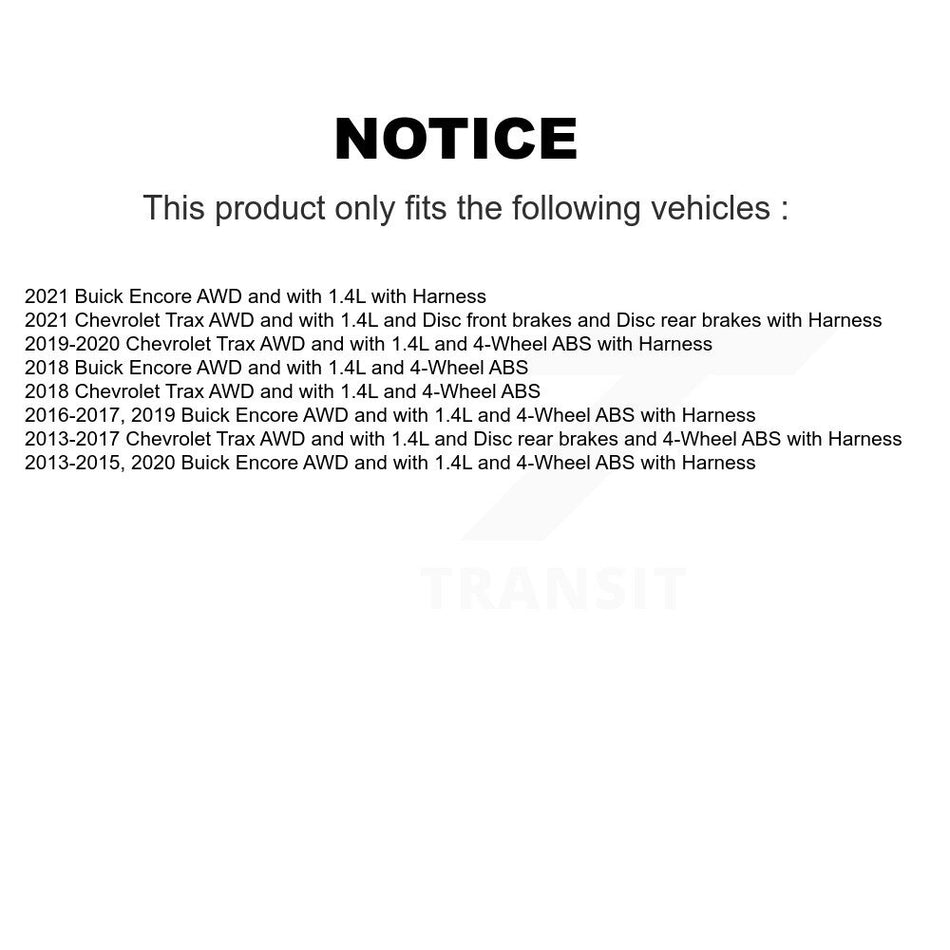 Rear Wheel Bearing And ABS Sensor Kit For Buick Encore Chevrolet Trax K7S-100991