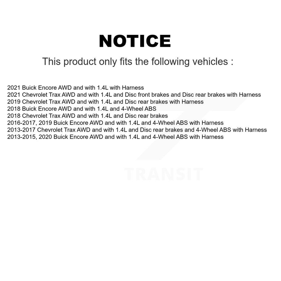 Rear Wheel Bearing And ABS Sensor Kit For Buick Encore Chevrolet Trax K7S-100991
