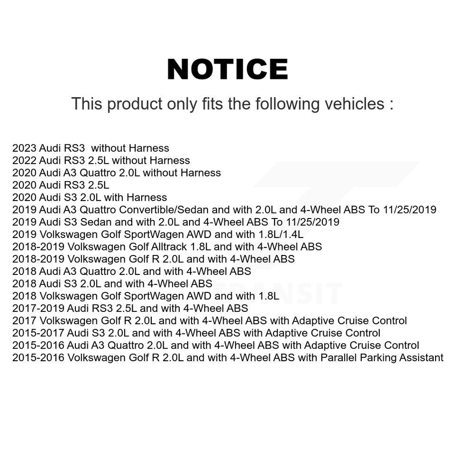 Rear Wheel Hub Bearing Sensor Kit For Volkswagen Audi Golf SportWagen R A3 Quattro S3 RS3 K7S-100995