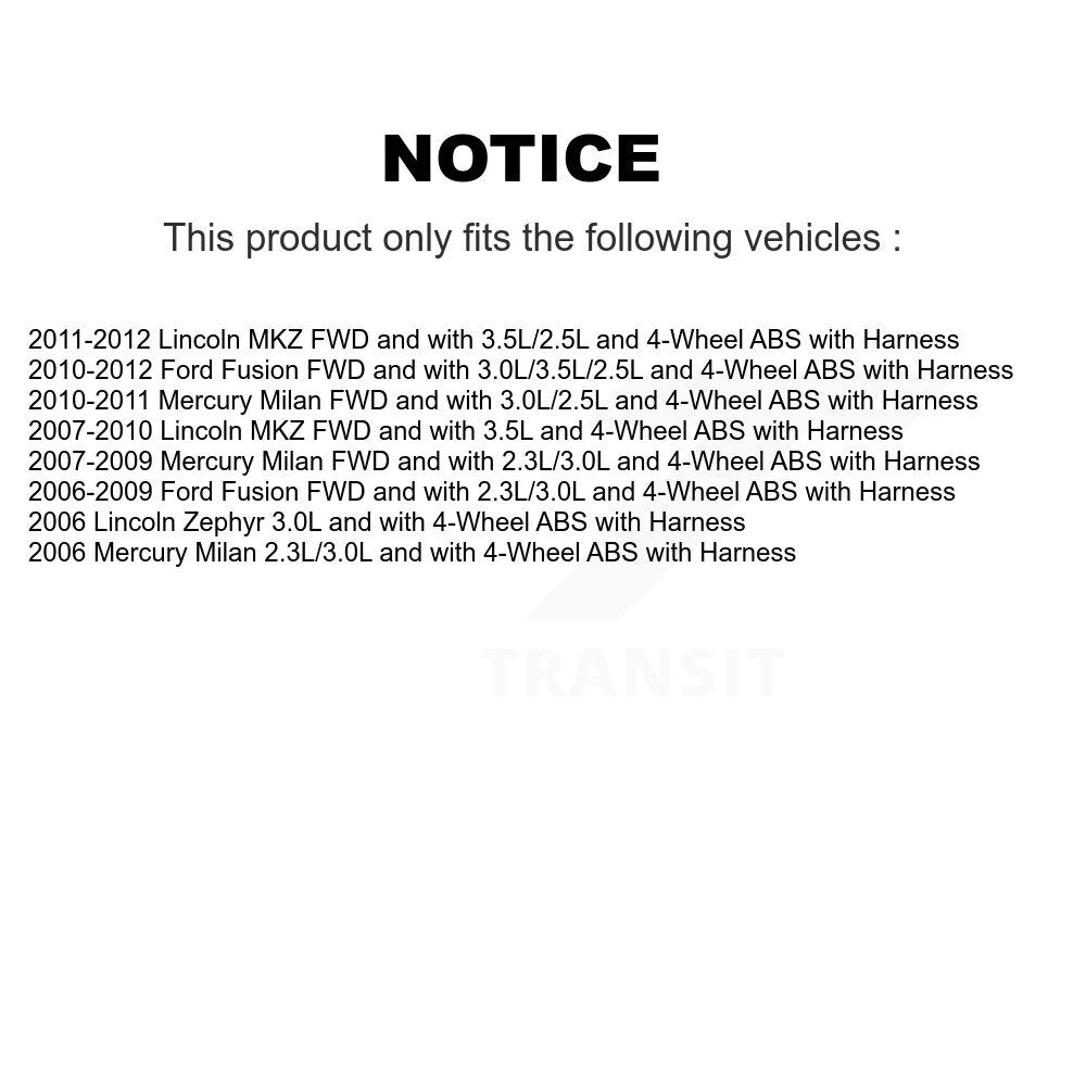 Rear Wheel Hub Bearing & ABS Sensor Kit For Ford Fusion Lincoln MKZ Zephyr Mercury Milan K7S-101102
