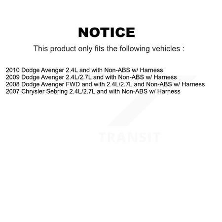 Rear Wheel Hub Bearing And ABS Sensor Kit For 2009 Chrysler Sebring with Harness K7S-101106