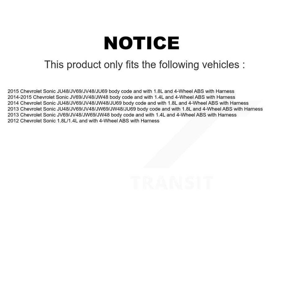Rear Wheel Hub Bearing And ABS Sensor Kit For Chevrolet Sonic with Harness K7S-101131