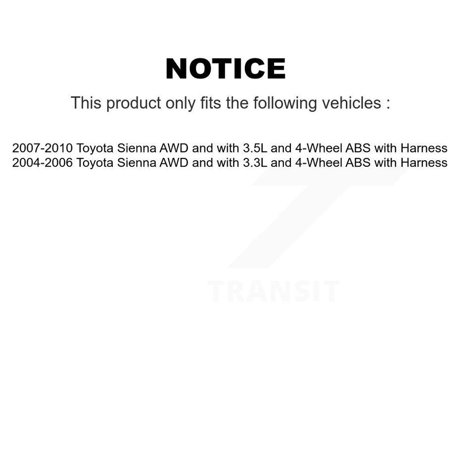 Rear Wheel Hub Bearing And ABS Sensor Kit For Toyota Sienna with Harness K7S-101179