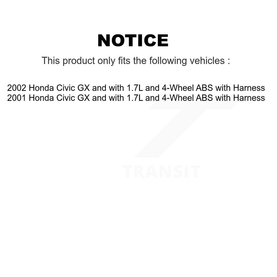 Rear Wheel Hub Bearing & Sensor Kit For Honda Civic GX with 1.7L 4-Wheel ABS Harness K7S-101200