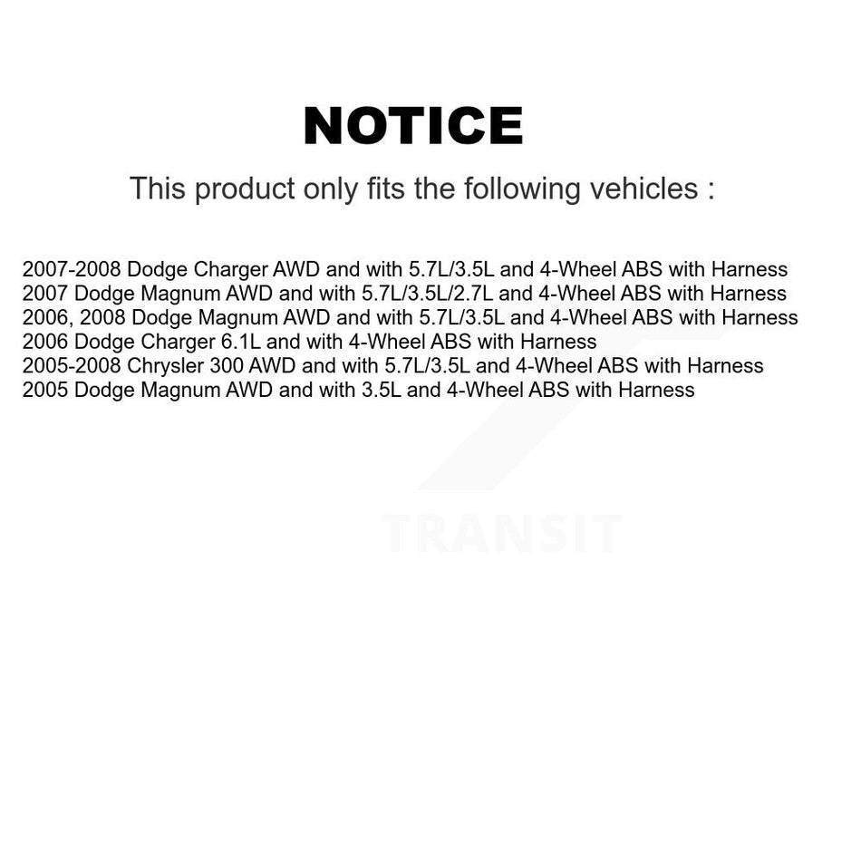 Rear Wheel Hub Bearing ABS Sensor Kit For Chrysler 300 Dodge Charger Magnum with Harness K7S-101241
