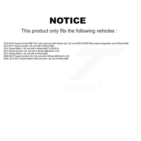 Rear Wheel Hub Bearing And Extra ABS Sensor Kit For Toyota Corolla Matrix K7S-101248