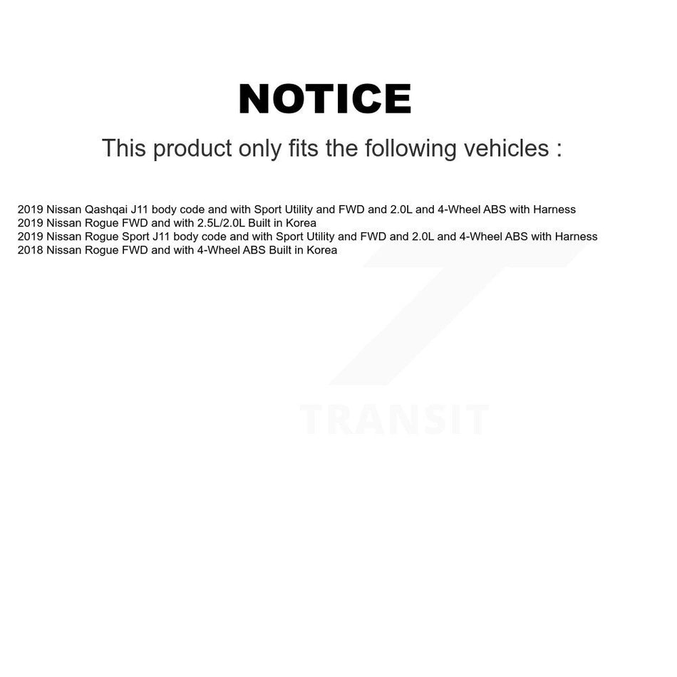 Rear Wheel Hub Bearing And ABS Sensor Kit For Nissan Rogue FWD with 2.5L 4-Wheel K7S-101344