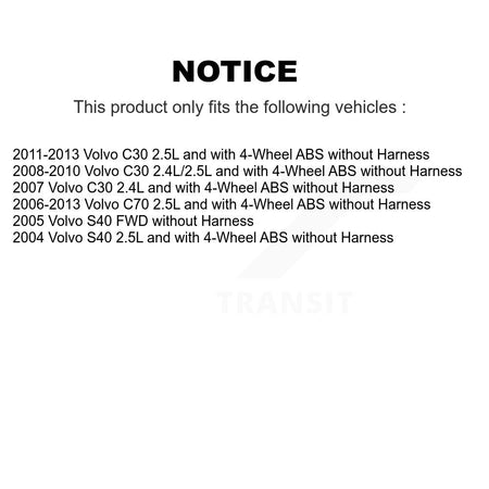 Rear Wheel Hub Bearing And Extra ABS Sensor Kit For Volvo C30 C70 S40 without Harness K7S-101406