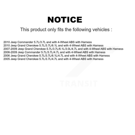 Rear Wheel Hub Bearing And ABS Sensor Kit For Jeep Grand Cherokee Commander with Harness K7S-101418