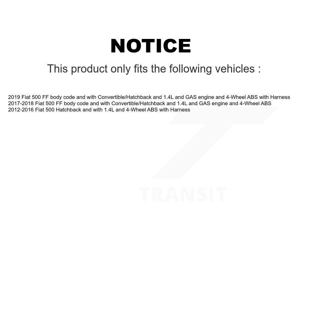 Rear Wheel Hub Bearing And ABS Sensor Kit For Fiat 500 K7S-101445
