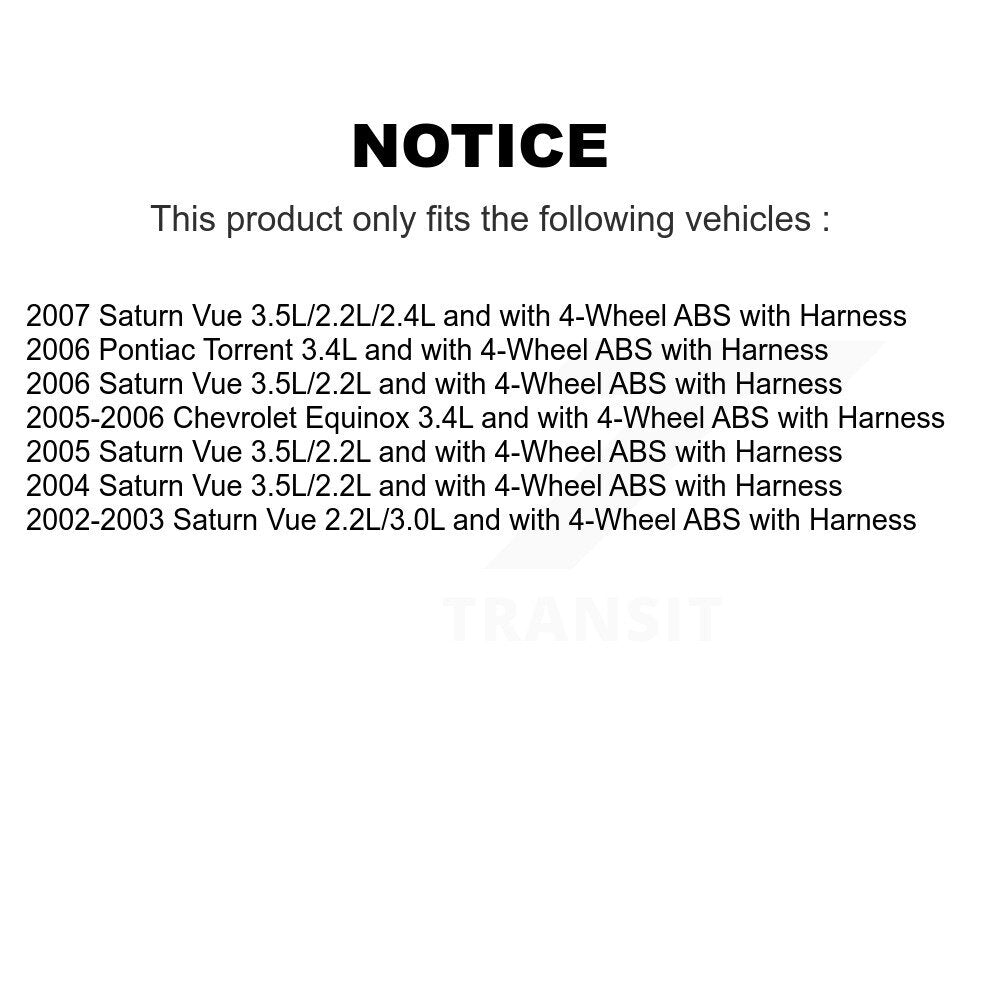 Rear Wheel Hub Bearing Extra Sensor Kit For Saturn Vue Chevrolet Equinox Pontiac Torrent K7S-101466
