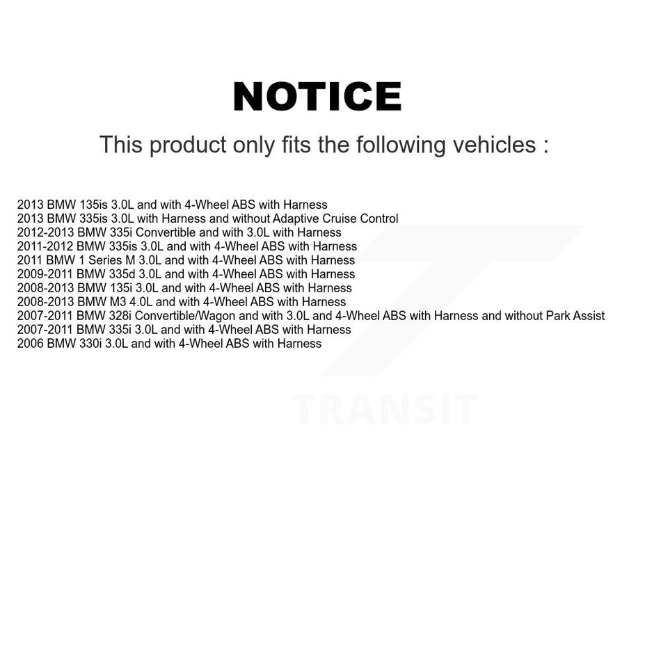 Rear Wheel Bearing Sensor Kit For BMW 328i 335i M3 135i 330i 335is 335d 1 Series M 135is K7S-101493