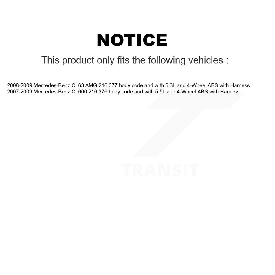 Rear Wheel Bearing And ABS Sensor Kit For Mercedes-Benz CL63 AMG CL600 with Harness K7S-101500