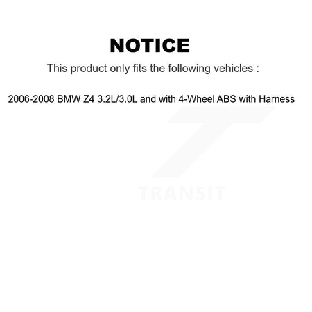 Rear Wheel Bearing & Sensor Kit For 06-08 BMW Z4 3.2L 3.0L with 4-Wheel ABS Harness K7S-101521