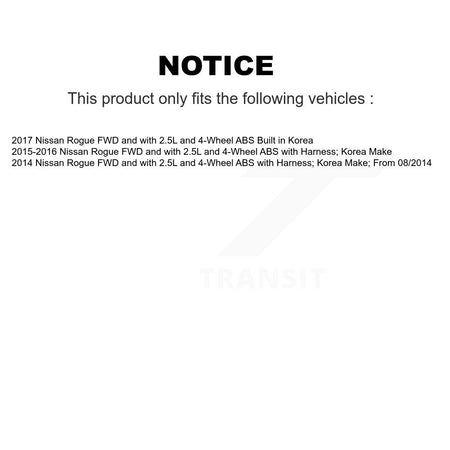 Rear Wheel Hub Bearing And ABS Sensor Kit For Nissan Rogue FWD with 2.5L 4-Wheel K7S-101525