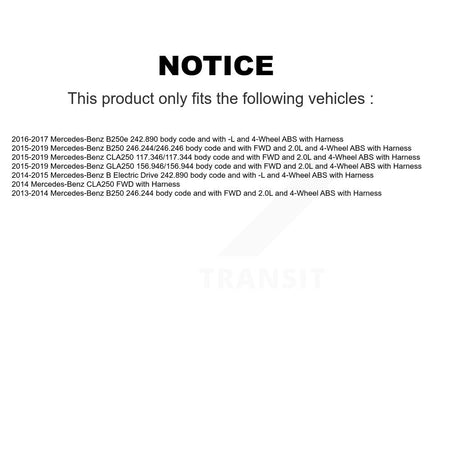 Rear Wheel Hub Bearing & Sensor Kit For Mercedes-Benz GLA250 CLA250 B250 B Electric Drive K7S-101535