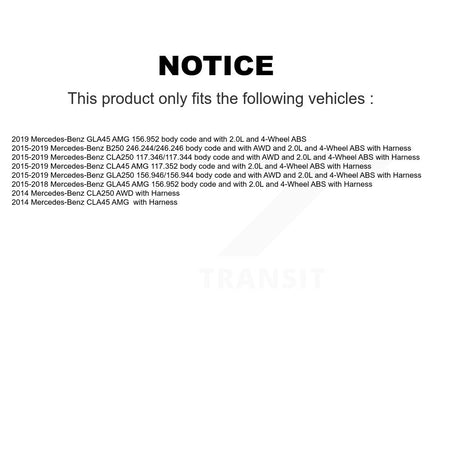 Rear Wheel Hub Bearing & Sensor Kit For Mercedes-Benz GLA250 CLA250 B250 CLA45 AMG GLA45 K7S-101536