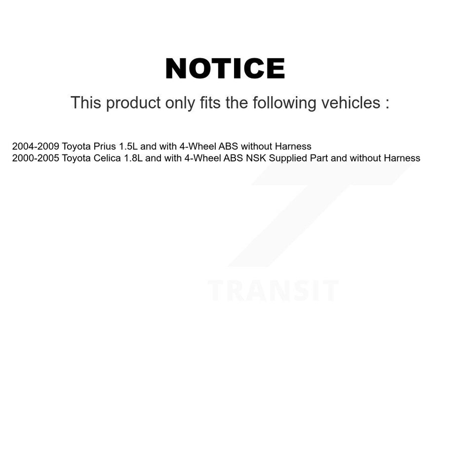 Rear Wheel Hub Bearing And Extra ABS Sensor Kit For Toyota Prius Celica K7S-101575