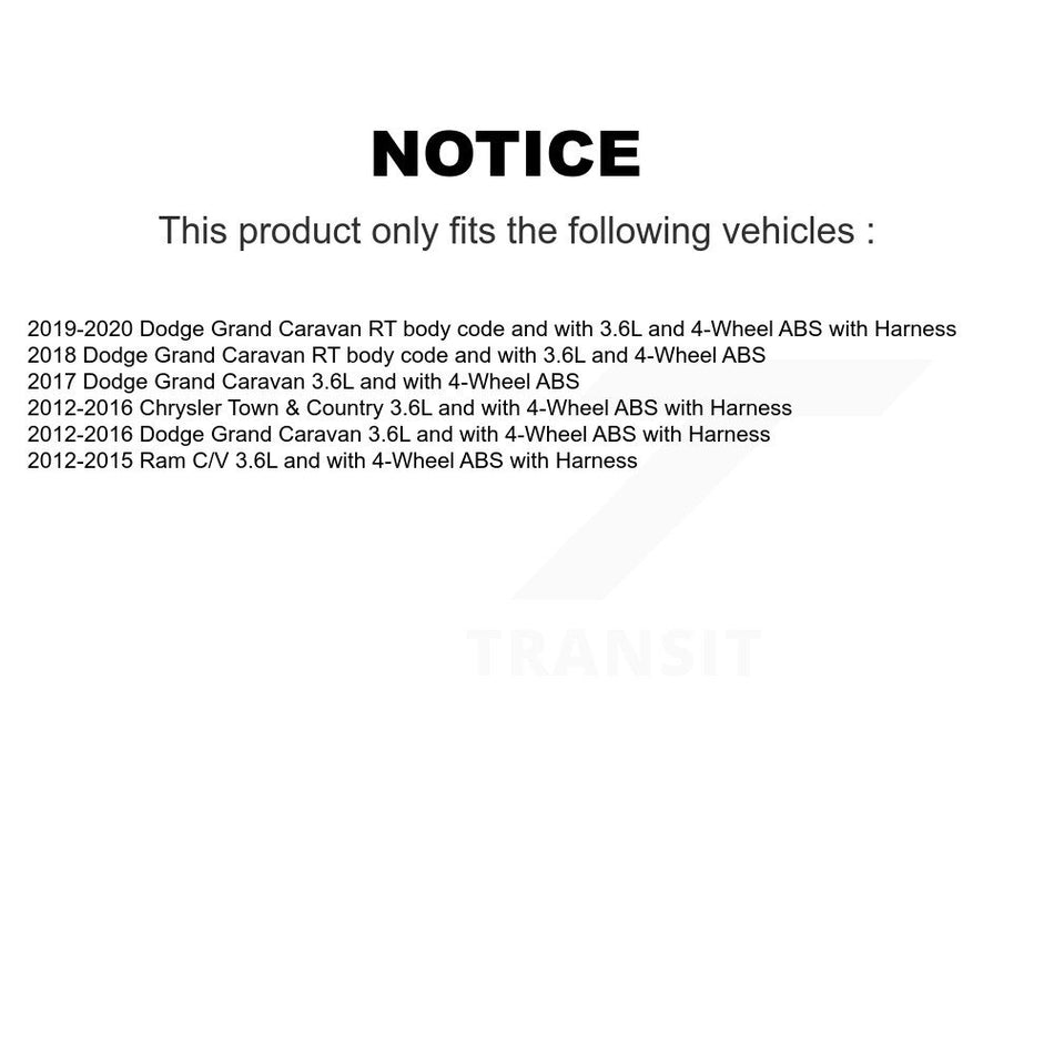 Rear Wheel Hub Bearing & Extra Sensor Kit For Dodge Grand Caravan Chrysler Town Country K7S-101595