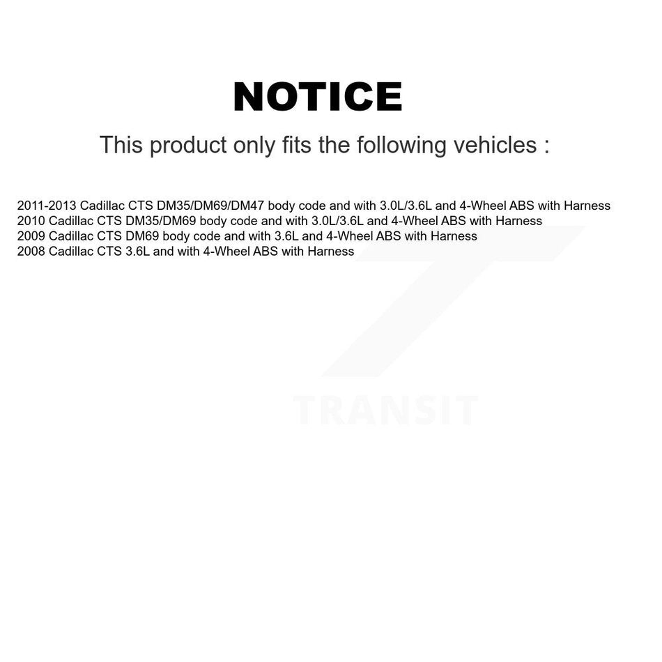 Rear Wheel Hub Bearing And ABS Sensor Kit For Cadillac CTS with Harness K7S-101603