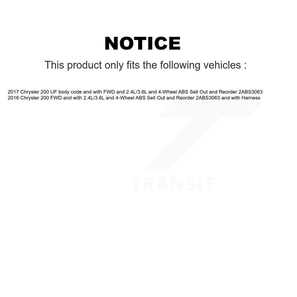 Rear Wheel Hub Bearing And ABS Sensor Kit For Chrysler 200 K7S-101608
