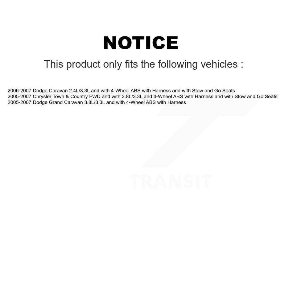 Rear Wheel Hub Bearing And ABS Sensor Kit For Dodge Grand Caravan Chrysler Town & Country K7S-101652