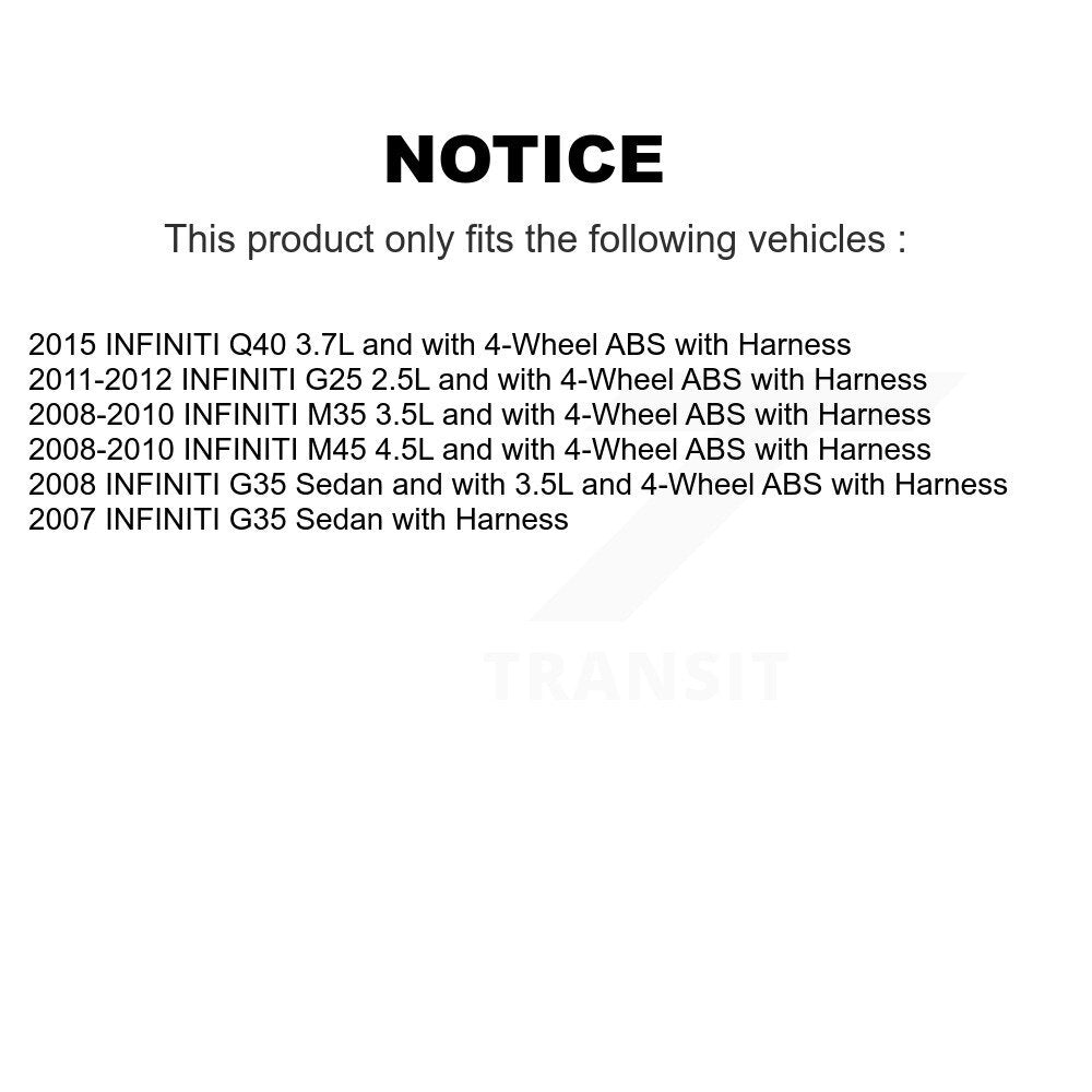 Rear Wheel Hub Bearing And ABS Sensor Kit For INFINITI G35 G25 M35 M45 Q40 with Harness K7S-101670
