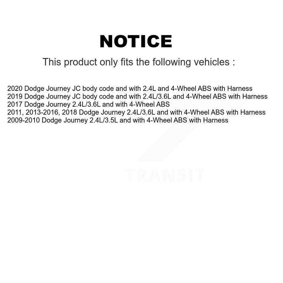 Rear Wheel Hub Bearing And Extra ABS Sensor Kit For Dodge Journey K7S-101685