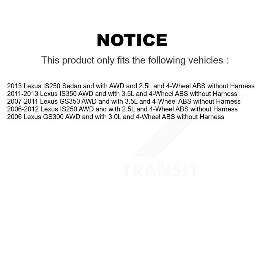 Front Right Wheel Hub Bearing And ABS Sensor Kit For Lexus IS250 GS350 IS350 GS300 K7S-101707
